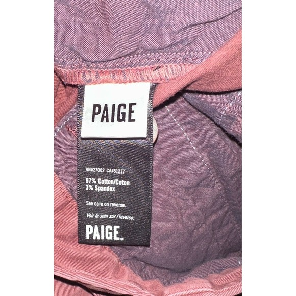 Paige Thompson Chino Shorts Red Burgundy Size 33 Casual Cotton Classic Preppy - Picture 7 of 7